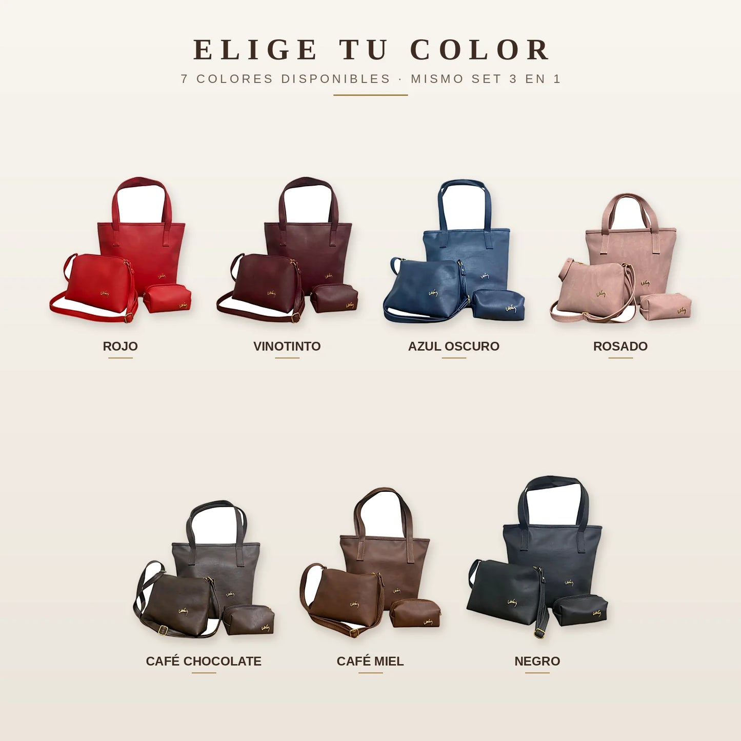 Set Vélez® 3 en 1 — Bolso + Carriel + Monedero de Regalo